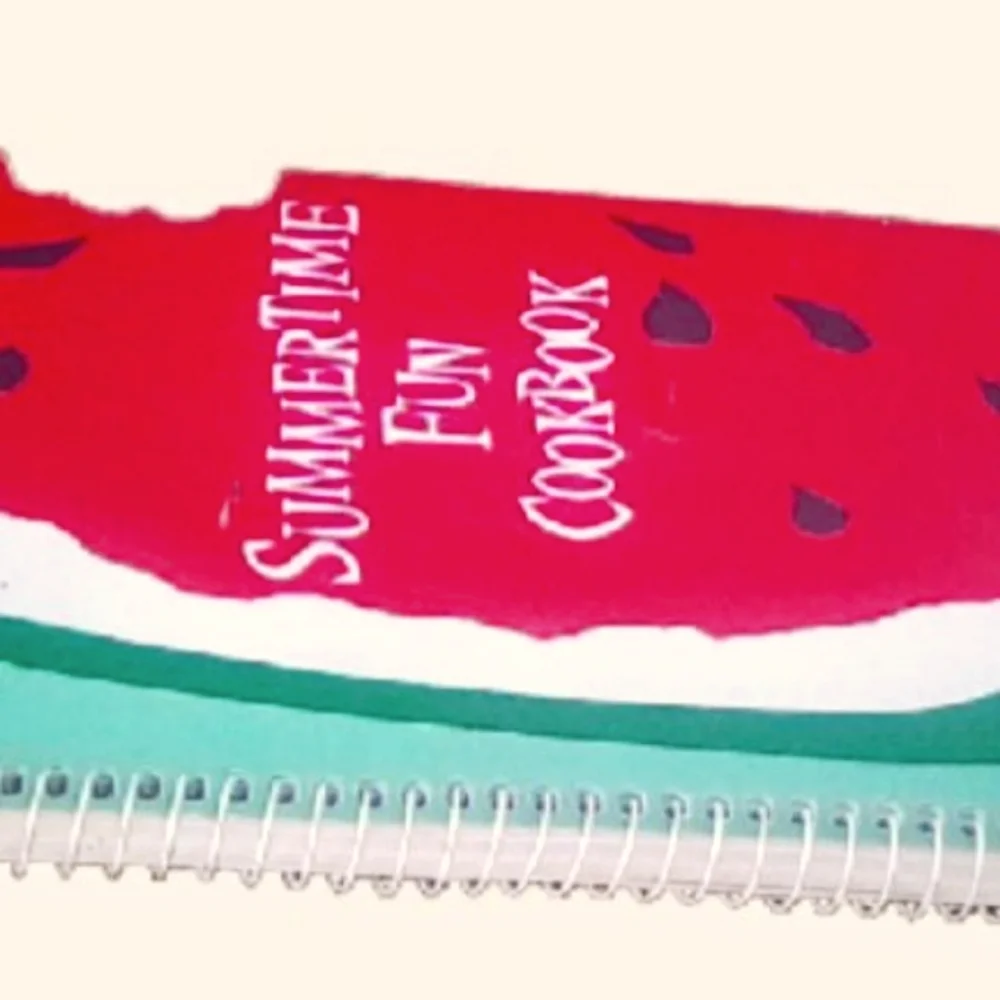 Great American Summertime Fun Cookbook Spiral Bound Watermelon Shape 1995 Retro